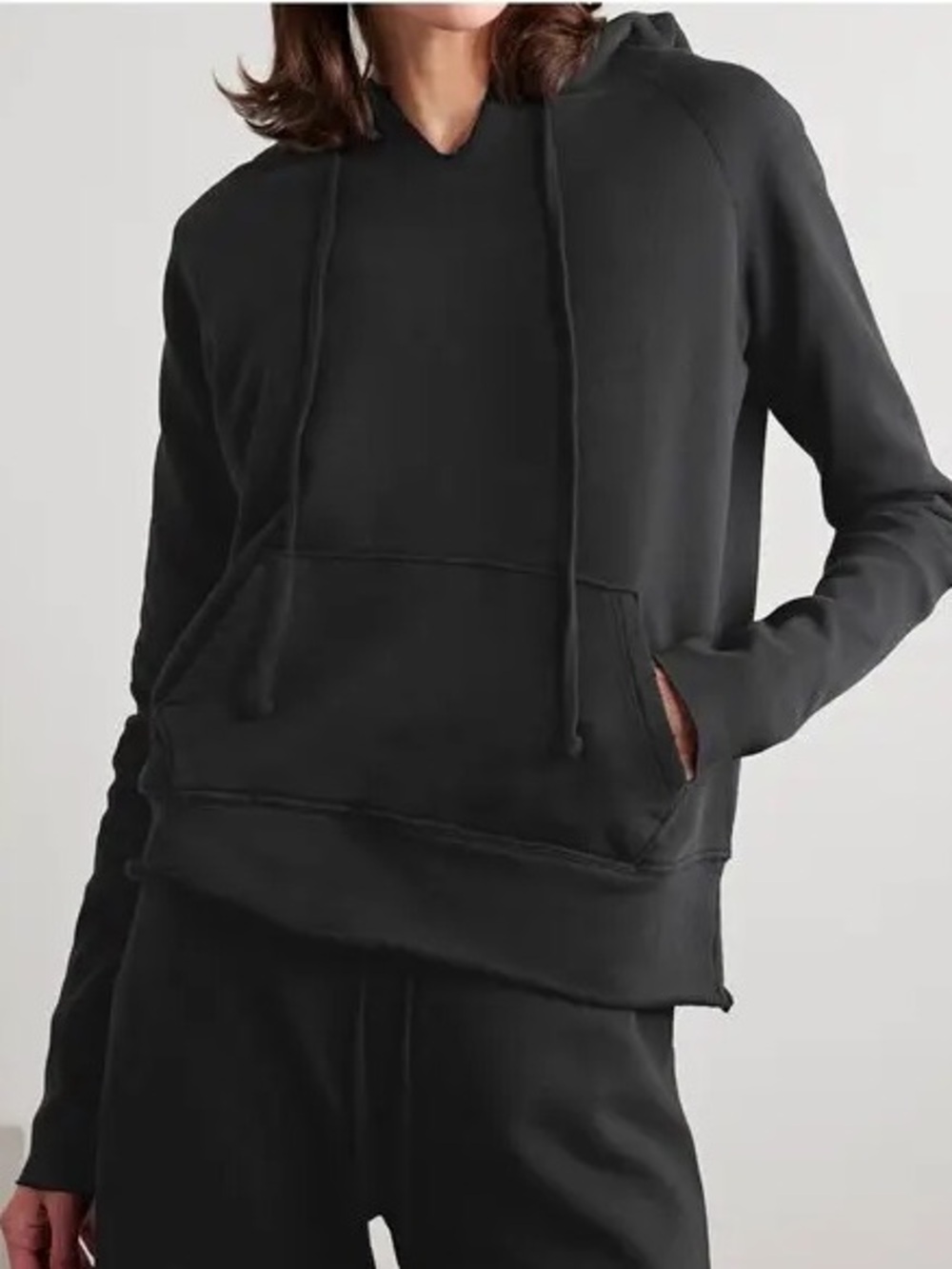 Nili Lotan washed black Janie distressed hoodie